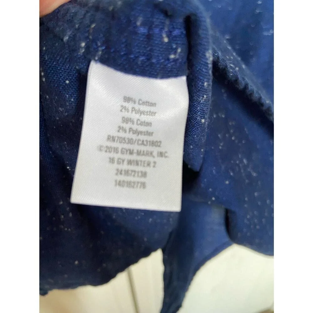 Gymboree Boys Shirt Size XS 4 Snowflake Fun‎ Western Blue Nubby Fabric Button Up